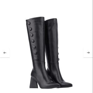 Torges New York Black Heeled Boots Sz 7